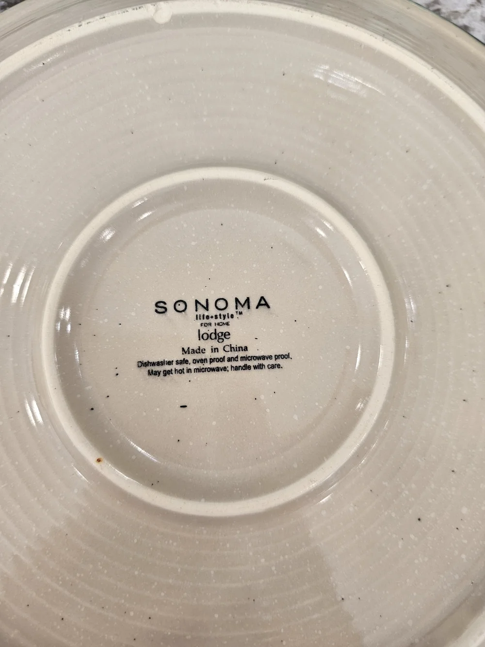 Sonoma Green and Cream Cabin Ceramic Dinner Plate